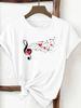 (Asian Size) Print Tee Top Women Woman Fashion Clothing T Shirt  Female Sweet Butterfly Style Short Sleeve Graphic T-shirts
