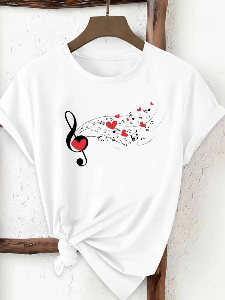 (Asian Size) Print Tee Top Women Woman Fashion Clothing T Shirt  Female Sweet Butterfly Style Short Sleeve Graphic T-shirts