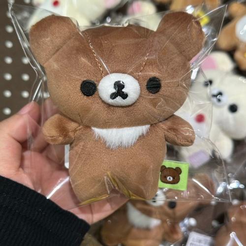 Cute 10CM Fluffy bear Plush toys Keychain Rilakkuma Stretchy Series Plush Toy Cartoon Basic Style Easy Bear Stuffed Animal doll