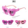 Fashion Brand Fluffy Glasses Anti-sunburn Womens Super Soft Fur Sunglasses Sunglasses Funny Party Womens Fashion Rectangle