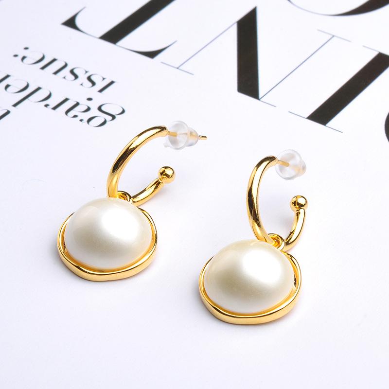 Pearl Drop Earrings, Korean Style Studs, Gold Plated, Dainty Jewelry, Simple Earrings for Women