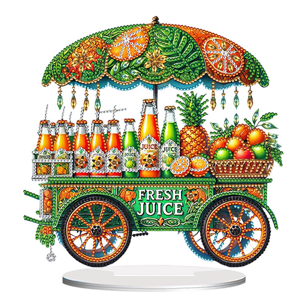 

Acrylic Special Shape Donut Cart Desktop Diamond Art Kits Rhinestones Desktop Ornaments 5D DIY Diamond Art Tabletop Decorations