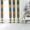 1 set of 2 pieces   purple-colored geometric rhombus patterned Ethiopian-style printed curtains   living room furniture decoration