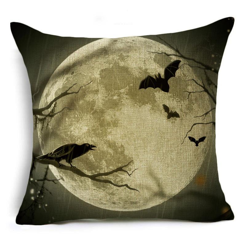 Halloween Theme Moon Night Series Pillowcase Dark Wind Sofa Cushion Cover Holiday Gift 40*40cm/45*45cm/50*50cm