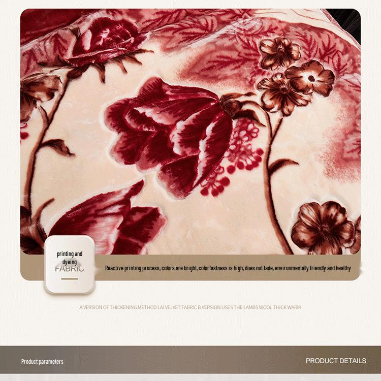 Winter Raschel Double-Layer Coral Fleece Blanket - Super Soft Wedding Gift