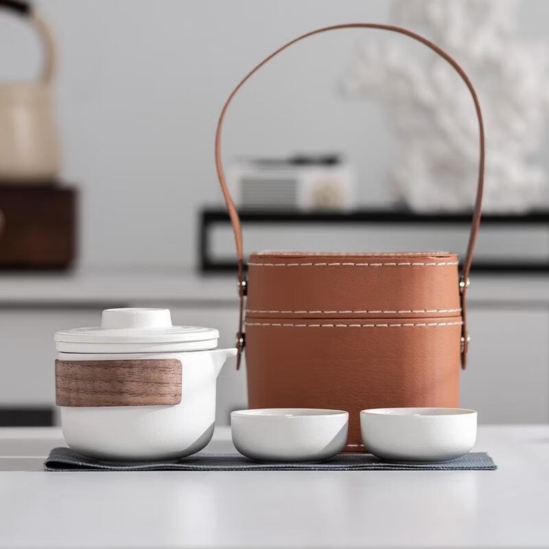 JINGRX Portable Ceramic Travel Tea Set