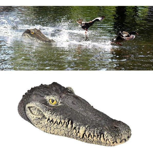 Плавающая приманка в виде головы аллигатора для пруда, плавающий в открытых бассейнах надувной макет головы аллигатора, голова крокодила для декораций, бассейн, пруды для кои, 13 x 5,5 x 2,8 дюйма