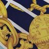 Used CELINE scarf silk marine style chain Macadam Triomphe navy red gold large vintage