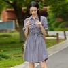 Age Reducing Temperament Plaid Short-sleeved Dress