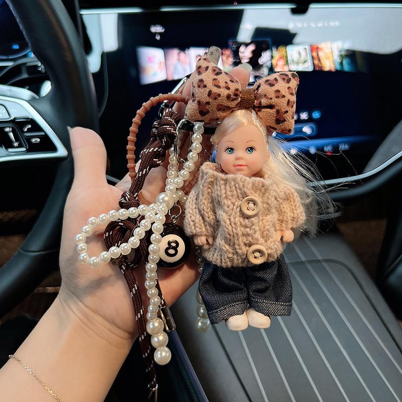 Beaded Pendant, Small Fragrant Style, Cute Dressing Doll Bag, Keychain Pendant.