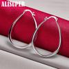 925 Sterling Silver Smooth Circle 41mm Hoop Earrings Jewelry