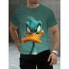 Fashion Men's Crew Neck Short Sleeve 3D Animal Color Printing Animal Short Sleeve Crew Neck T-Shirt