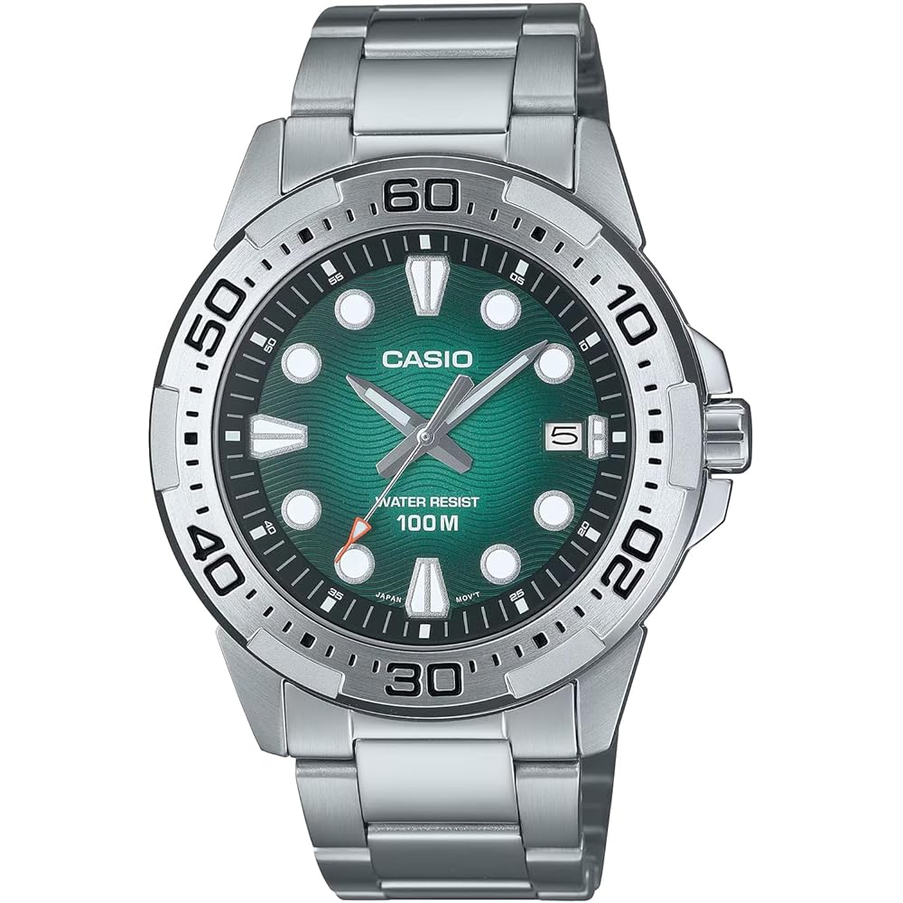 

Casio Standard Analog Quartz Men s Watch MTD-140D-3AV Metal Band Green Overseas Model