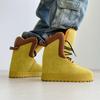 Neue High Top Herren Gelbe Stiefel Herbst Winter Designer Mode Stiefel Herren Streetwear Plateau Stiefel Herren Schuhe mit Höhenerhöhung