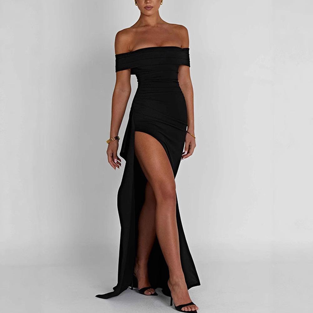 2025 Spring Sexy Off-the-Shoulder Elegant Slit Evening Party Dress for Women