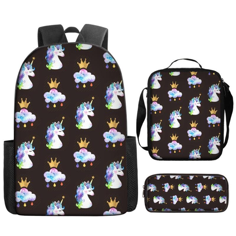 Backpack Unicorn Unicorn Animal Student School Bag, Digital Color Printing Animation Cartoon Backpack