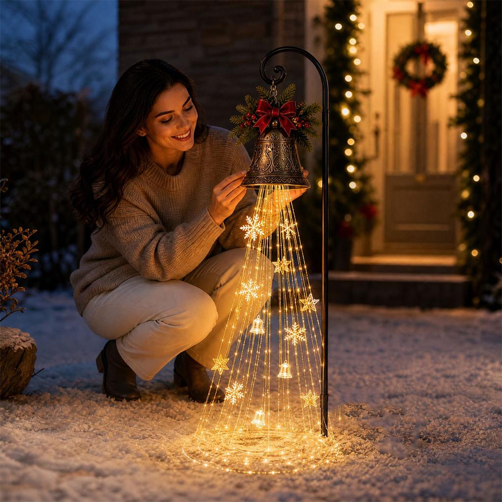 Christmas Bell Garden Light Outdoor Hanging Decorative Light for Yard Patio