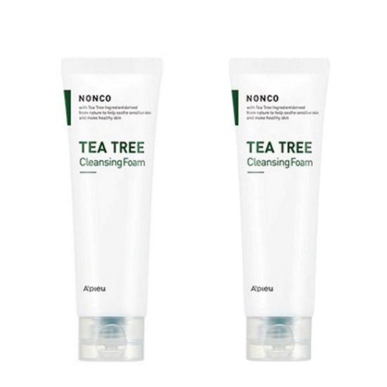 A pieu NanCo Tea Tree Cleansing Foam – Acne & Sebum Control Face Wash 130ml (Set of 2)