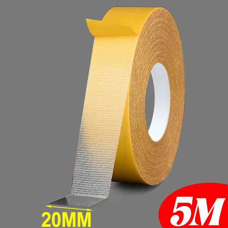 Double Sided Tape Strong High Viscosity Traceless Cloth Base Grid Tape Waterproof Carpet Adhesive Fiber Tape Mesh Sticky Strips