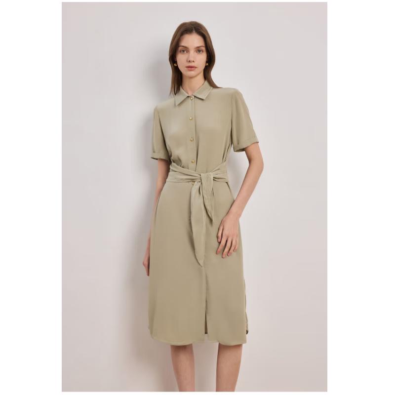 Scofield Women's Belted Shirt Collar A-Line Dress