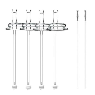 Purea Straw Top 4p + Straw Attached 4p + Straw Brush 2p Set S-D1501 Gromimi Double Heart Compatible, Transparent, 1 Set