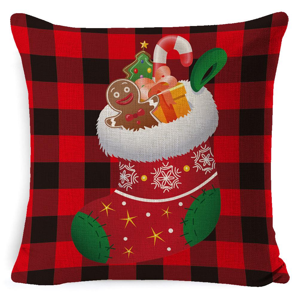 Christmas Linen Pillow Case Home Nap Lumbar Cushion Pillow Sofa Bedside Cushion Pillow Case