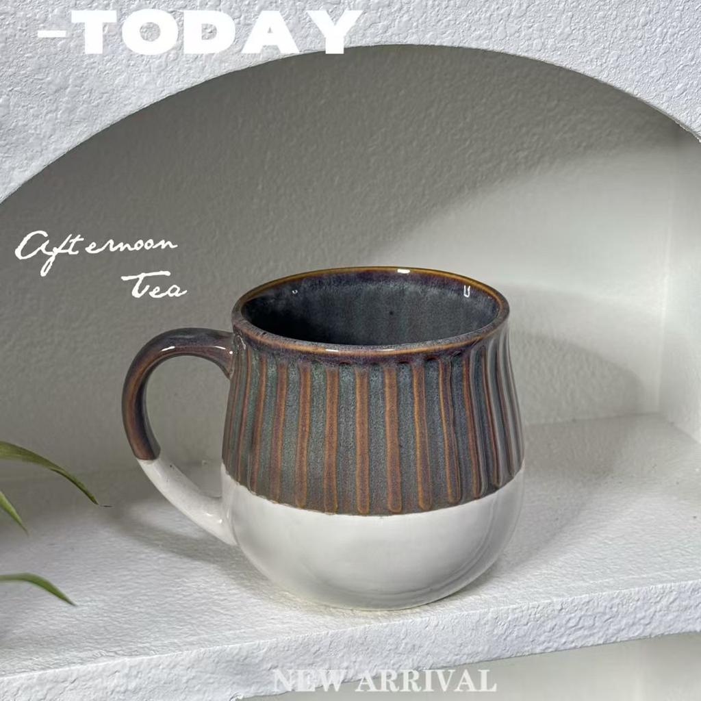 520ml Creative Kiln Change Mug Breakfast Cup Retro Coffee Cups Milk Cup Ceramic Mug Mugs Large-capacity Hand Warmer Drinkware