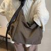 Lazy Wind Casual Large Capacity Simple Solid Color Shoulder Tote Bag Student Class Commute Travel Light Messenger Bag