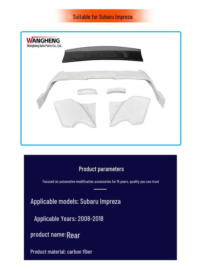 Subaru Impreza STI Carbon Fiber Varis Rear Spoiler & Double Layer Diffuser Wing