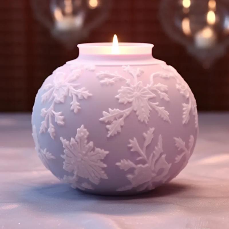 Christmas Ball Aromatherapy Candle Soap Mould Rose Flower Cake Decoration Scented Candle Mold Soap Mould Craft Baking Tools
