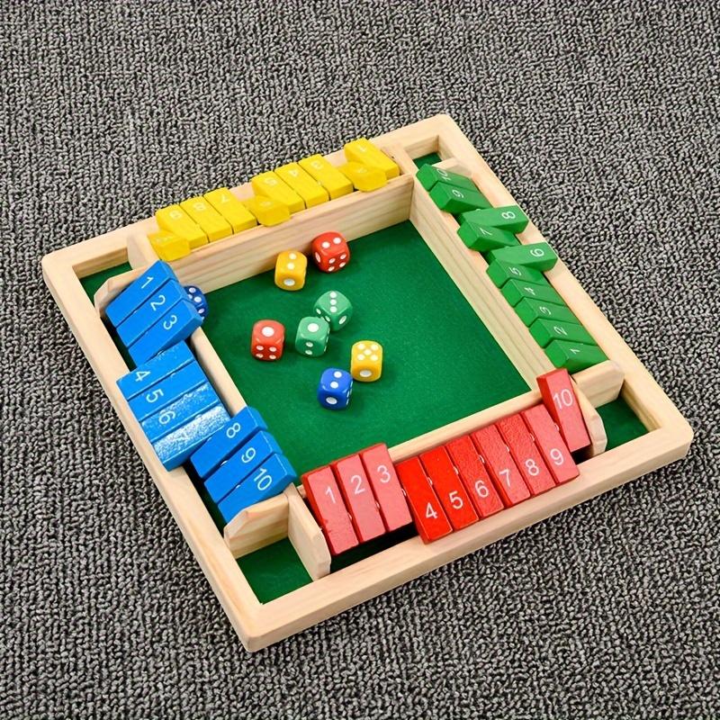 

Красочная деревянная четырехсторонняя складная игра с числами, интерактивная игра в кости и карты для малышей, развивает мелкую моторику, когнитивные способности, Colorful four-sided digital chess