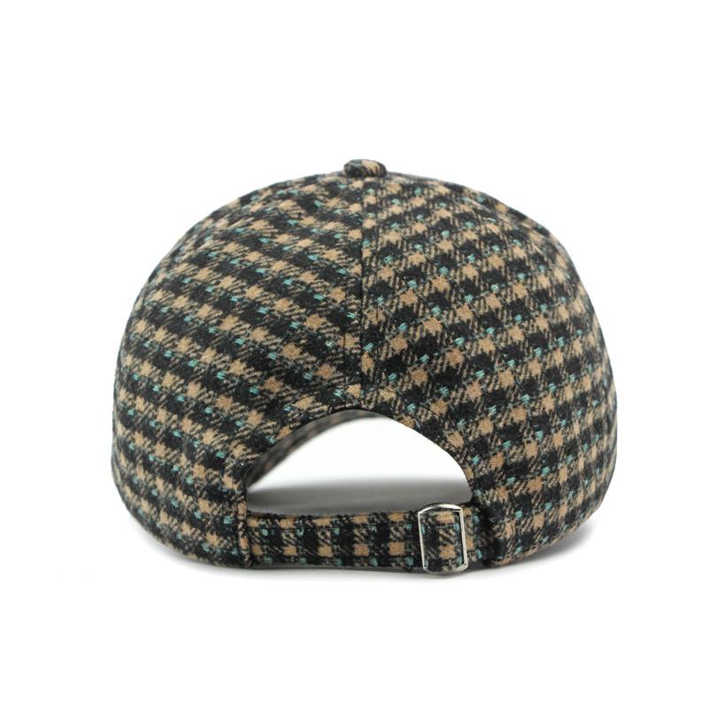 Männer Woolen Hut Frauen Frühling Herbst Plaid Kappe Weibliche Warme Baseball Kappe Sonnenschutz Hut