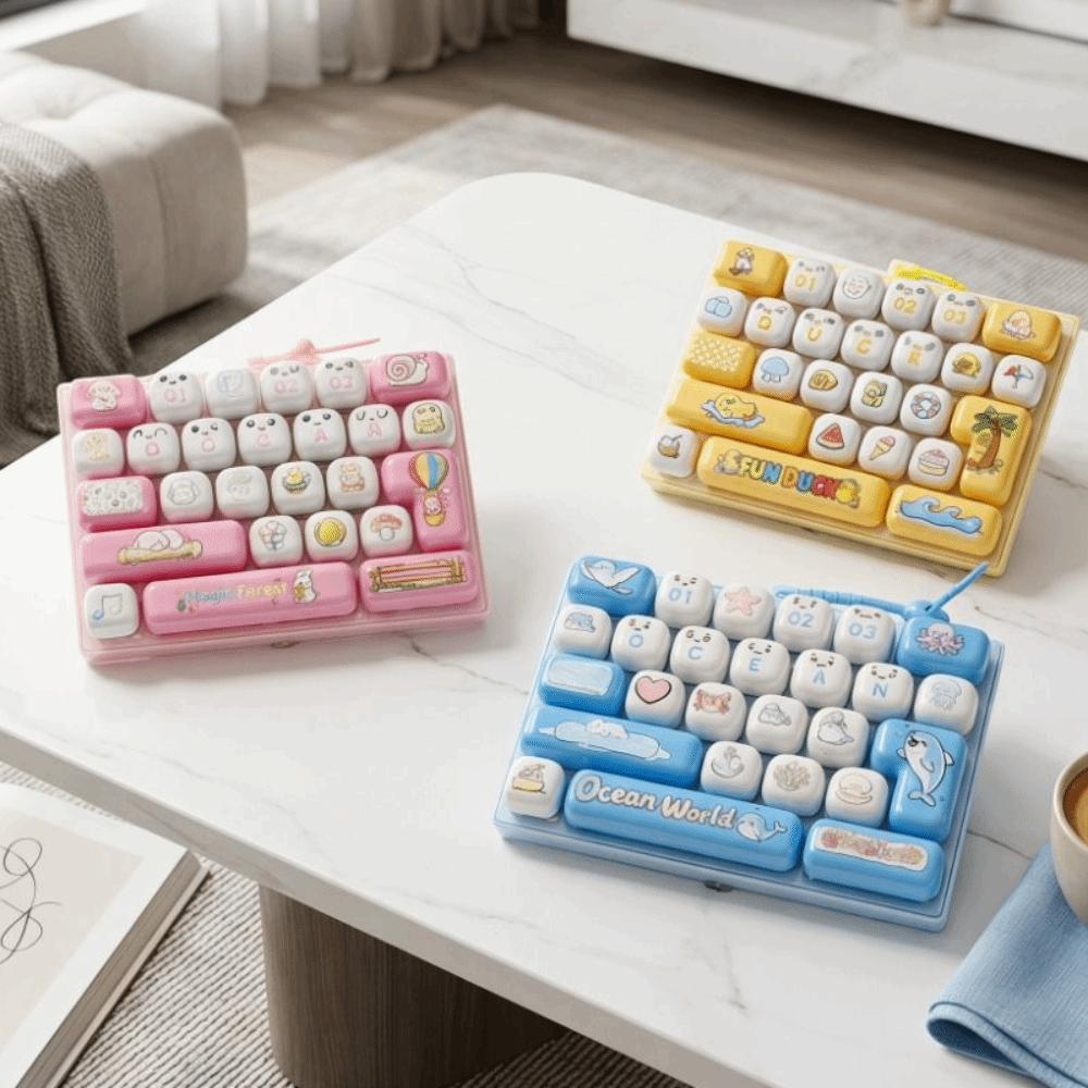 26 Key Decompression Button Toy Cute Design Keyboard Keychain Accessories Gift
