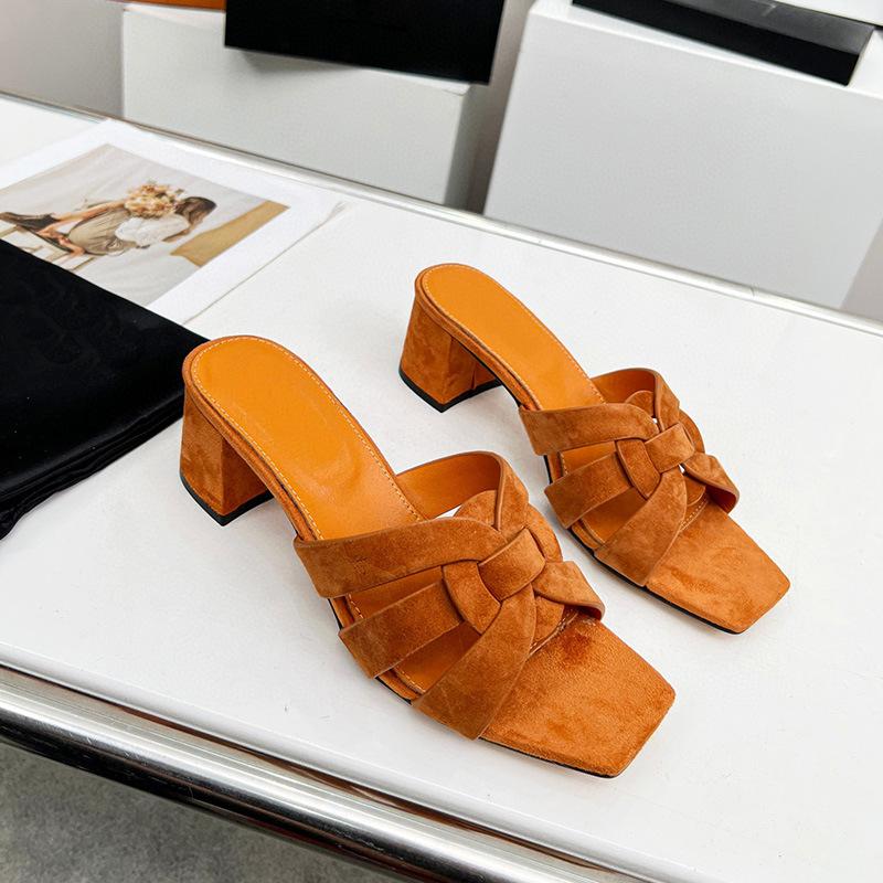 

Fashion Summer sandals, women s large-sized flat one-line square toe casual hollow beach shoes, high-end velvet slippers T50 43