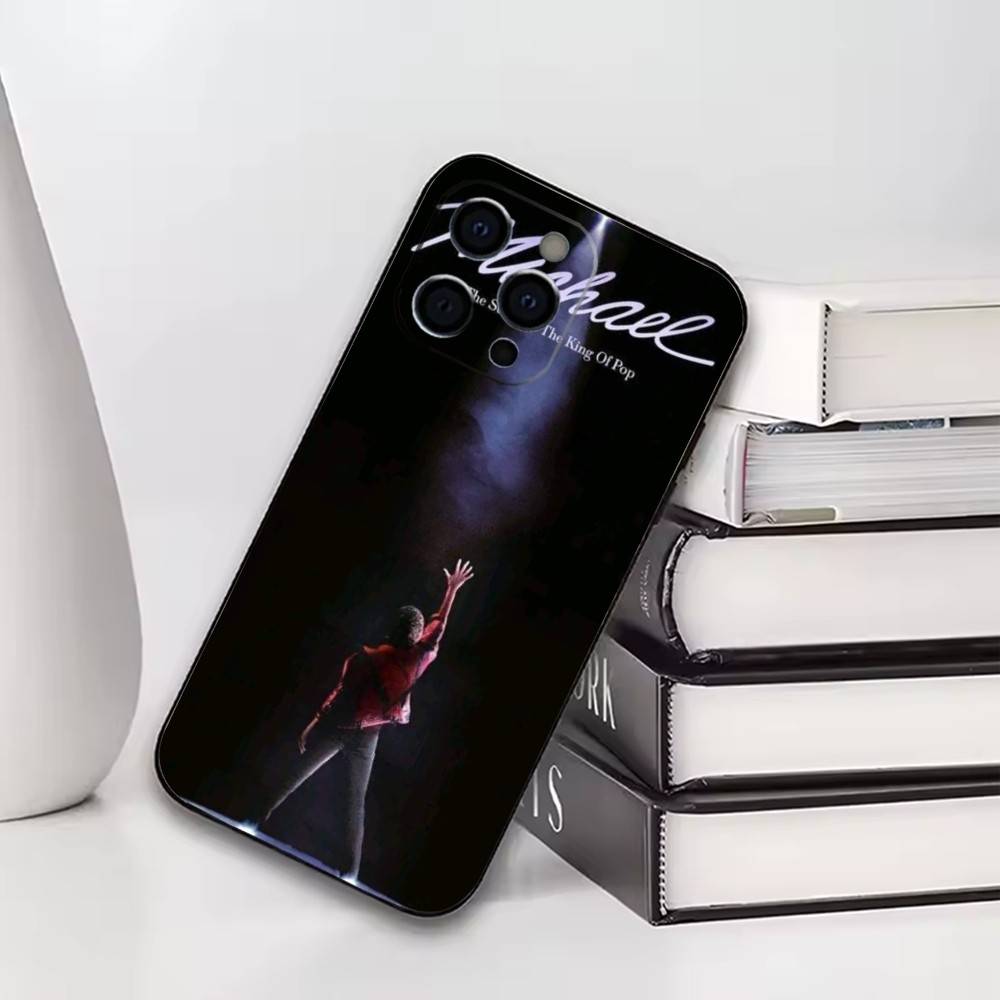 Custodia per Telefono Singer M-Michael Jackson Per iPhone17,16,15,14,13,12,11 Plus,Pro Altri Cover Morbido Nero