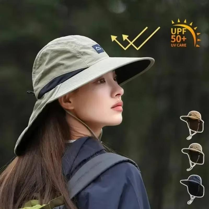 Eimerhut mit Nackenschutz UV-Schutz Sonnenhut für Outdoor-Wanderungen, Herren-Sonnenhut Sommerhut, Geeignet für Wandern und Angeln