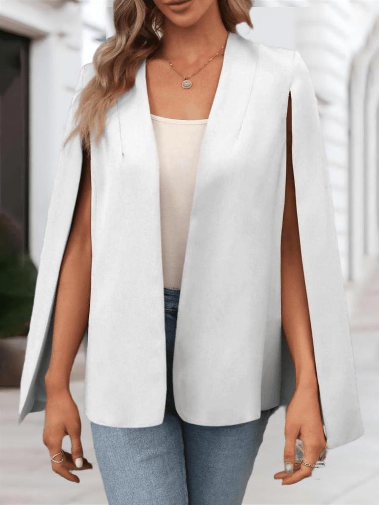 Blazer Mantella da Donna Aperto Davanti Manica Spaccata Elegante Cappotto da Ufficio
