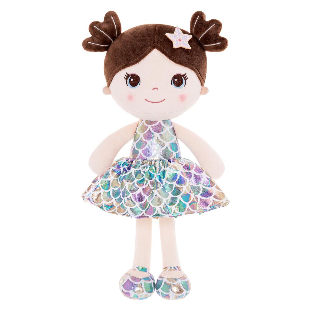 Plush Toys New Fashion Girl Tina Fish Scale Purple Skirt for Kids Soft Toys Girl‘s Birthday Gift 30 Cm