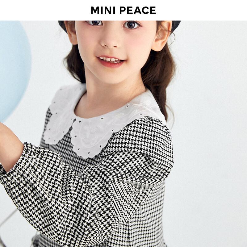 MiniPeace Girls' Spring/Autumn Houndstooth Dress