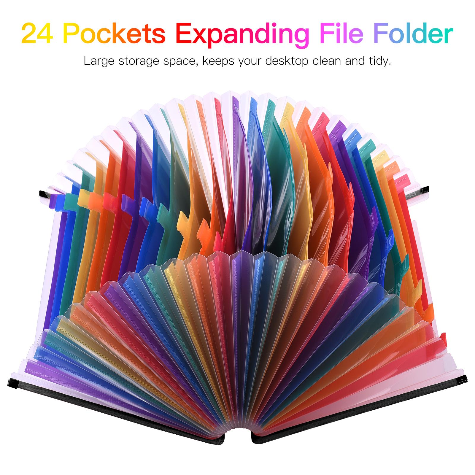 

24 s Expanding File Organi Large Capacity Desk Tidy Colorful Document Hold Si e for