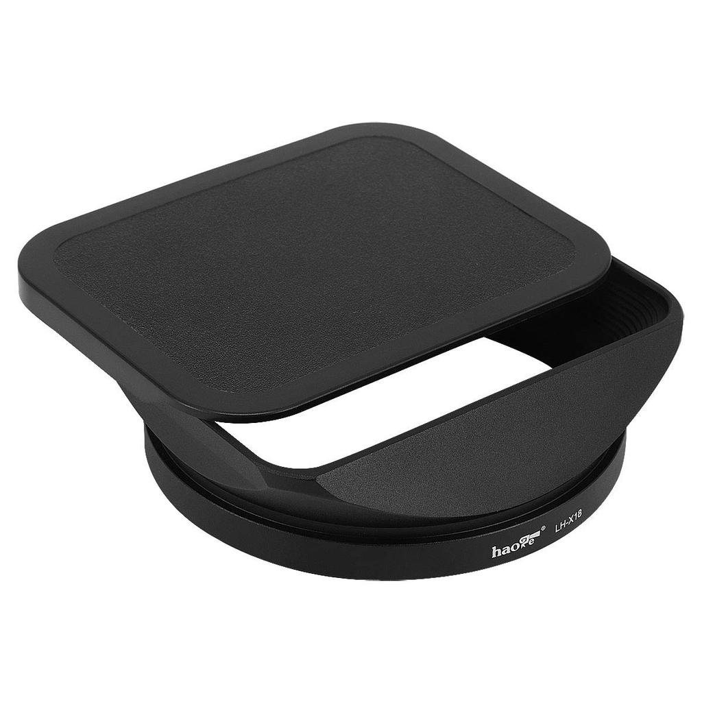 Haoge Bayonet Metal Square Lens Hood Shade and Cap for Fujifilm Fujinon XF F4 R OIS WR Lens LH-X18 16-80mm XF16-80mmF4