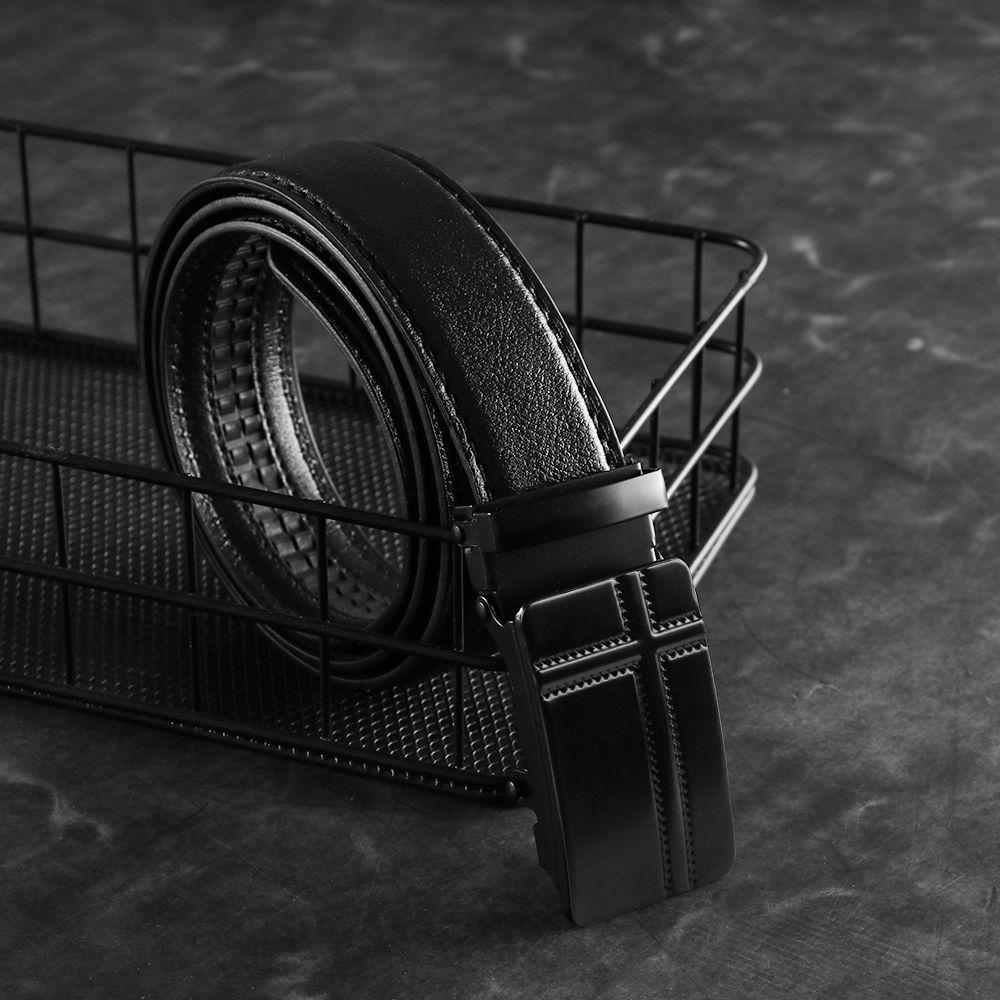 Fashion Waistband High-Quality PU Leather Belt Male Strap Ratchet Automatic Buckle Belts
