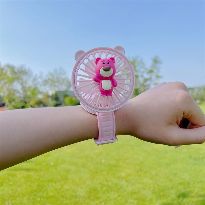 Sanrio Portable Cartoon Watch Fan: Rechargeable Handheld Mini Electric Fan Gift for Girls