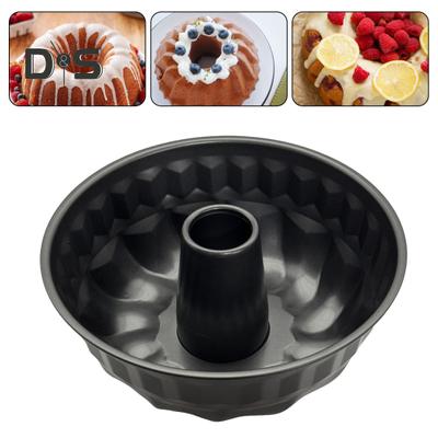 9.5 Inch Non-Stick Cake Pan Fluted Tube Round Baking Pan for Pound Cakes Cheesecakes Jellies Gelatins Heavy Duty Bakeware with Easy-Release Coating