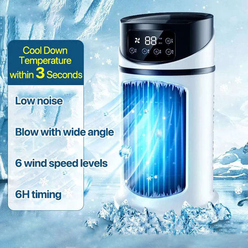 Portable desktop fan, USB charging, mini spray, electric air cooling fan, home use, silent, multi-functional air conditioner