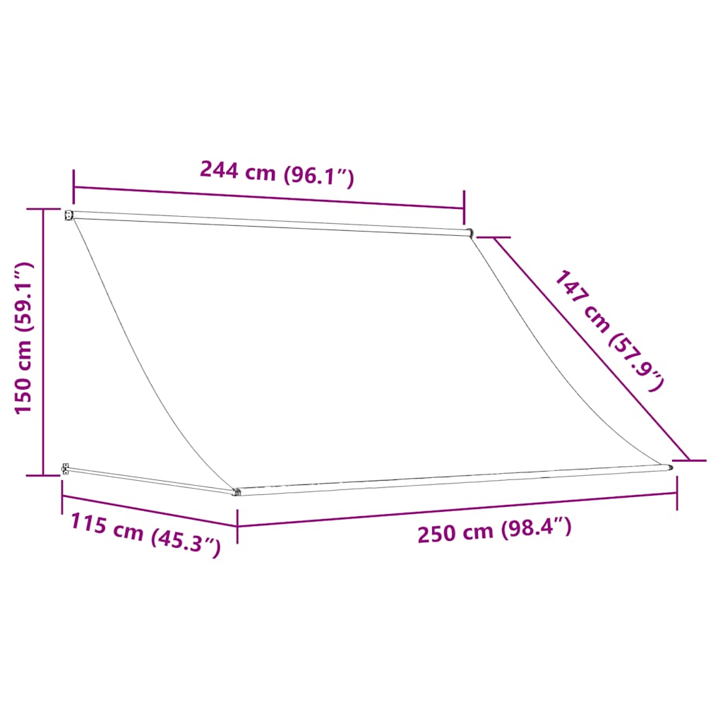 Retractable Awning 250*150 Cm Anthracite