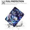 For Samsung Galaxy Tab A9+ Case Y-Fold Stand Pattern Print Leather+Clear Acrylic Tablet Cover with Pencil Holder