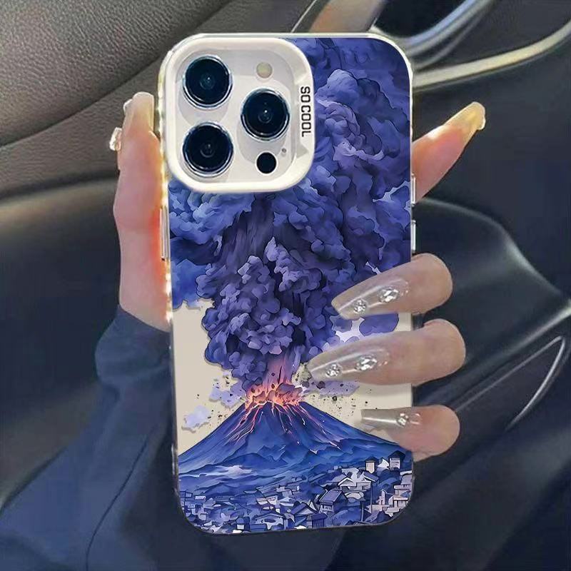 Volcanic Eruption Suitable for Iphone16 Mobile Phone Case Apple 15promax Creative 14plus European and American 13 Niche 12