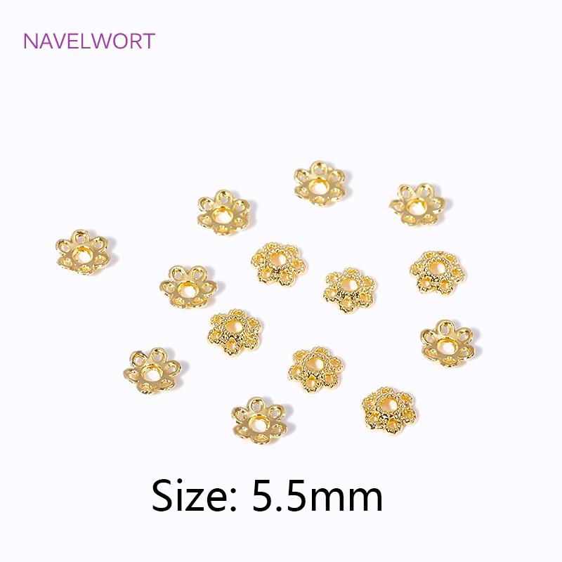 

Brass Flower Beads Caps 18K Gold Plated Filigree Beads Caps For Jewelry Making DIY Bracelet Beading Accessories Wholesale 100 Pieces