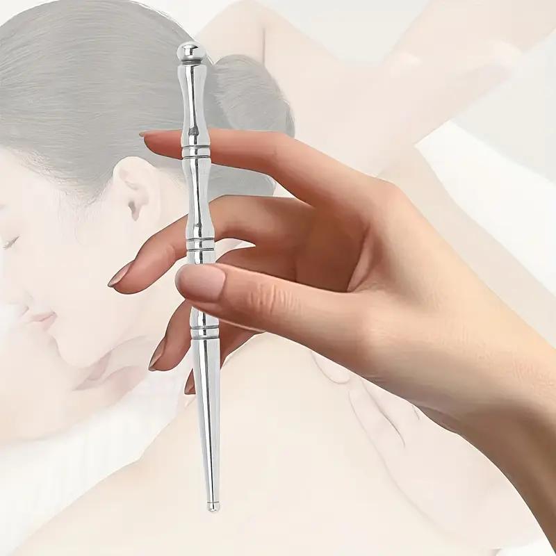 Double-headed Portable Stainless Steel Acupoint Massage Pen Ear Acupoint Massage Body Acupoint Pen Tool Earlobe Massage Stick